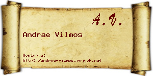 Andrae Vilmos névjegykártya